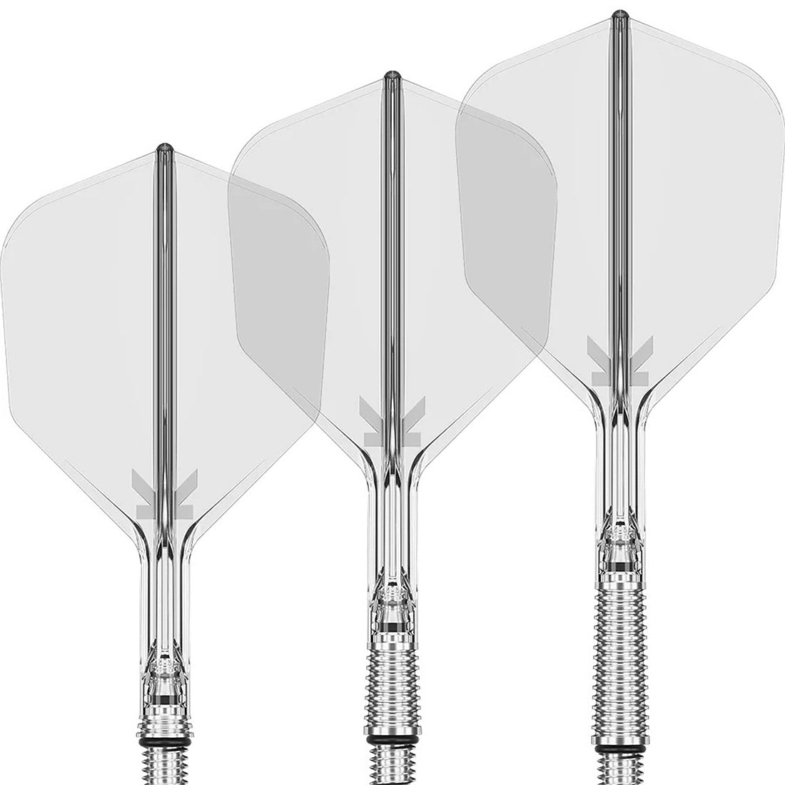 Target K-Shift clear No6 spinning integrated flights and shafts designed for smooth, consistent dart flight | Deadeye Darts