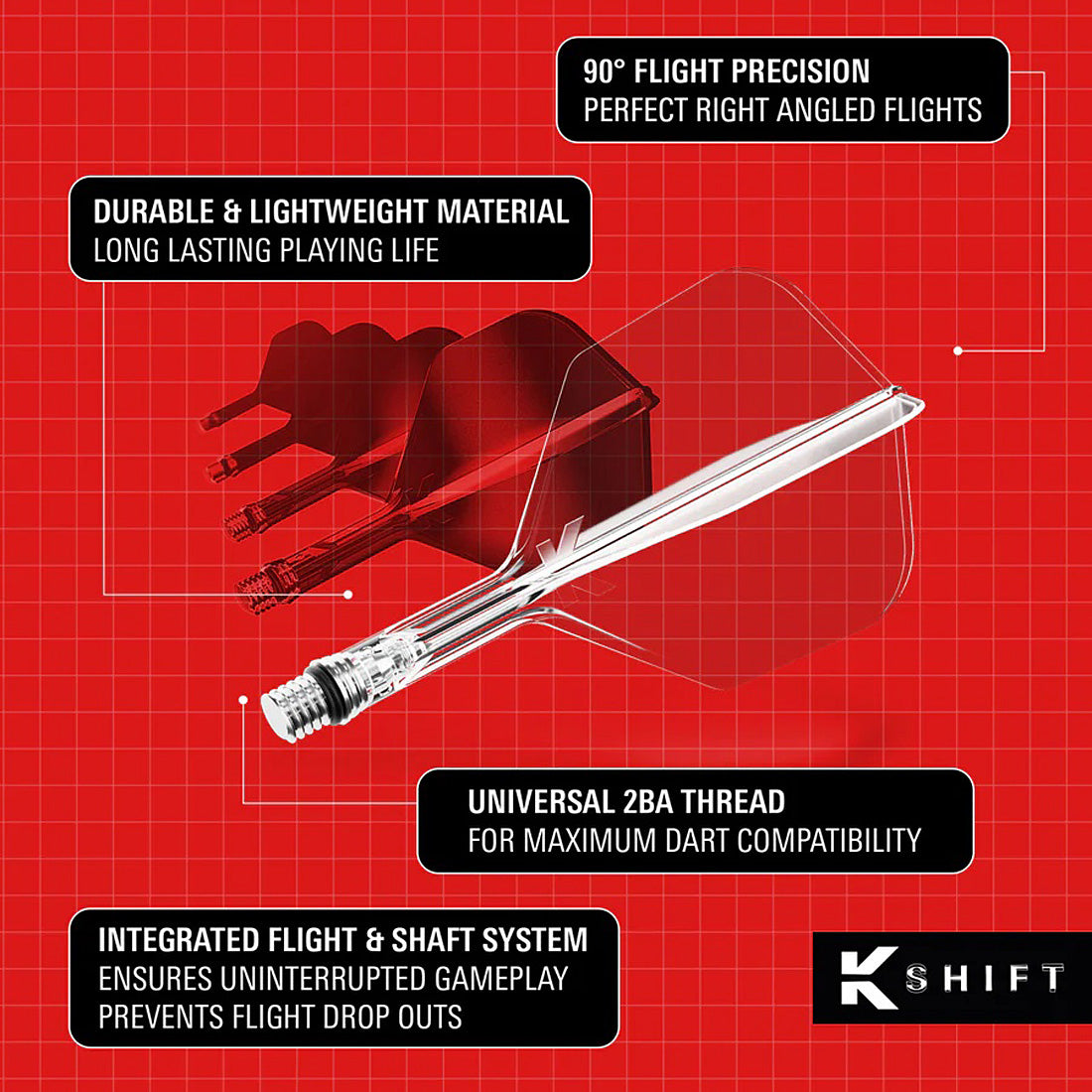 Target K-Shift Clear No6 Spinning Integrated Flights & Shafts