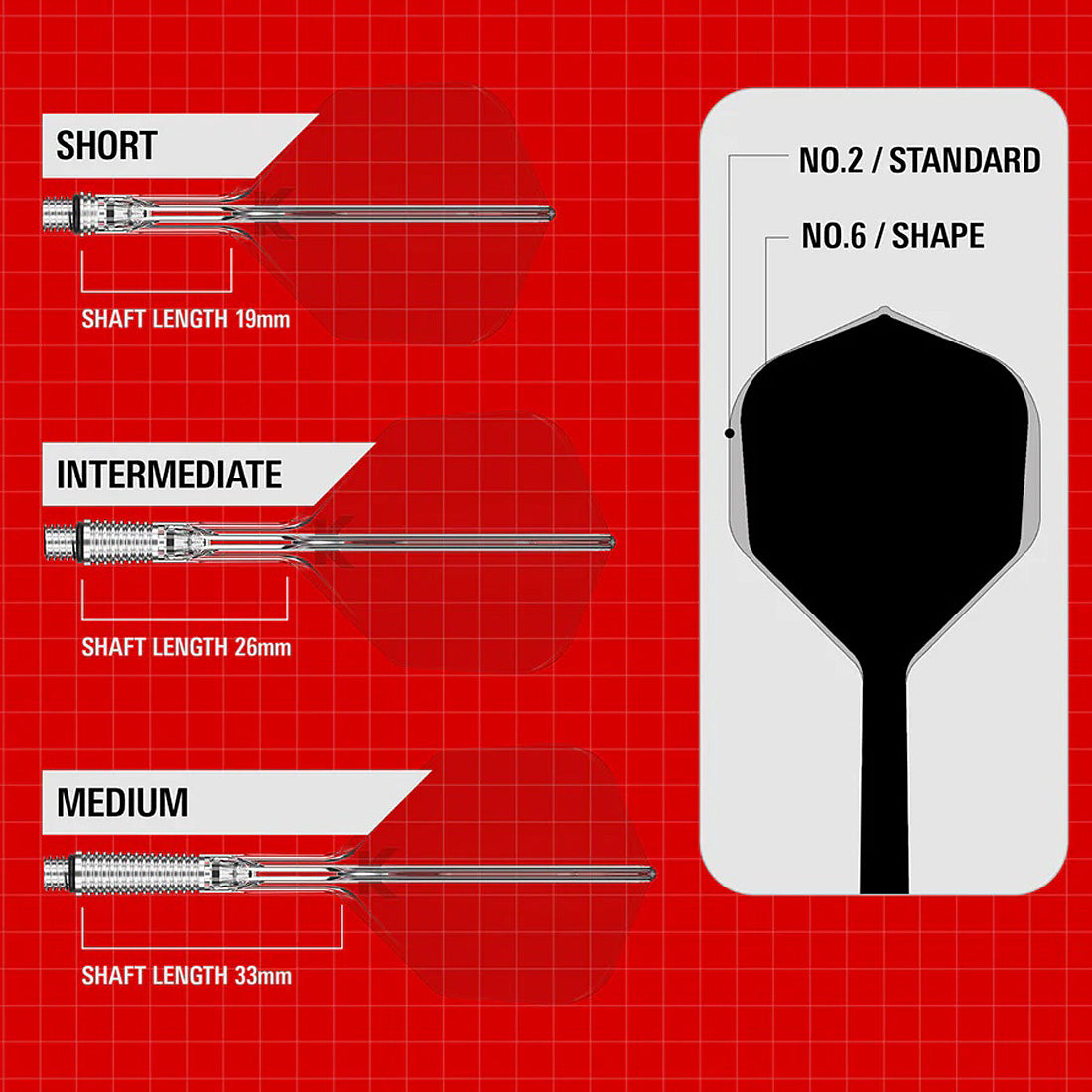 Target K-Shift Clear No6 Spinning Integrated Flights & Shafts