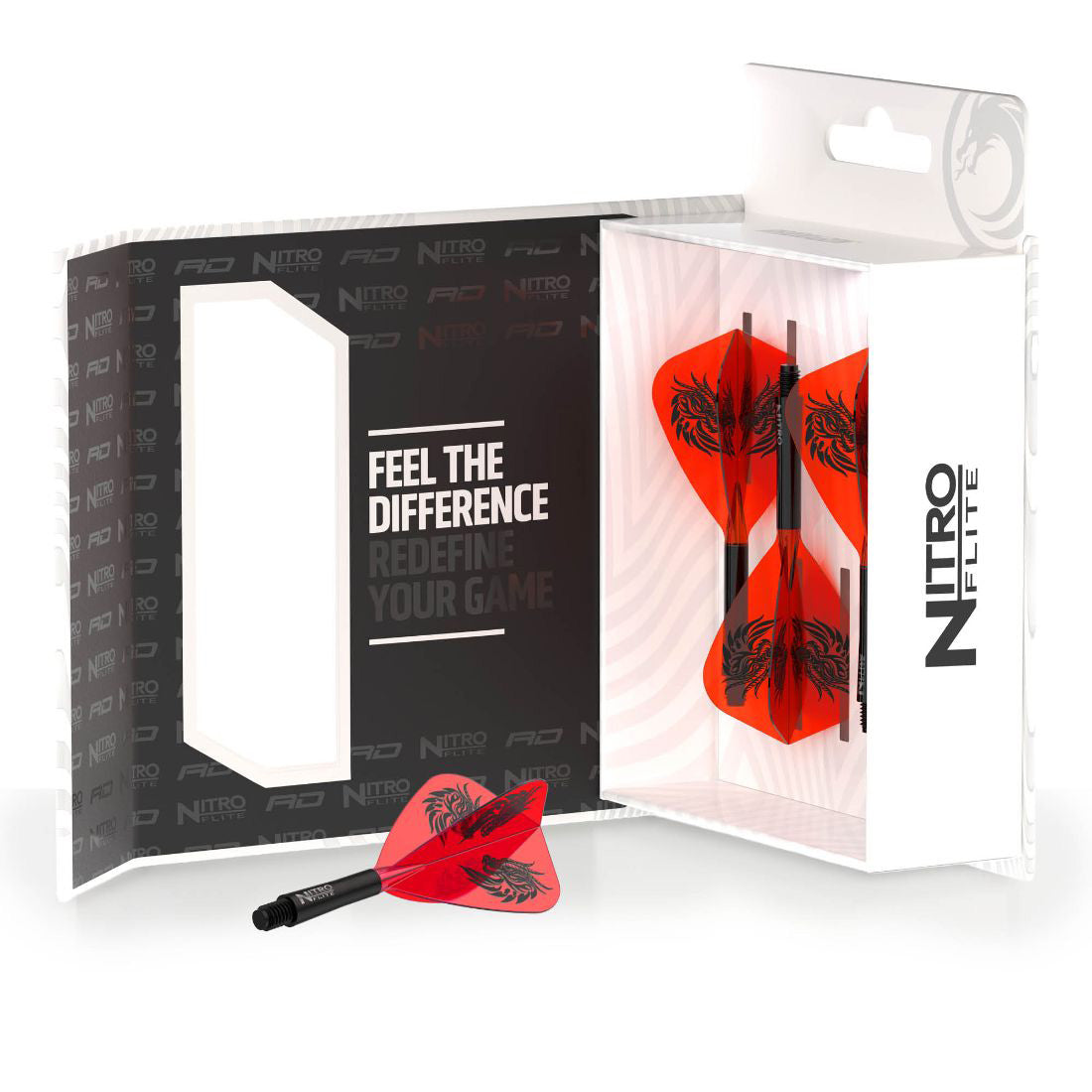 Red Dragon Nitro Flite Jonny Clayton Kite Shape Integrated Flights & Shafts