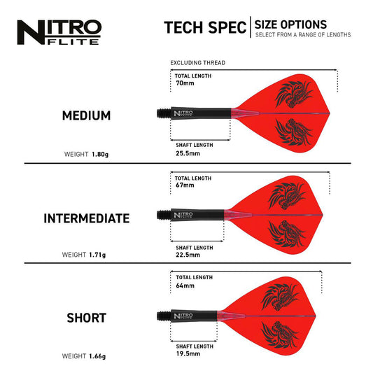 Red Dragon Nitro Flite Jonny Clayton Kite Shape Integrated Flights & Shafts
