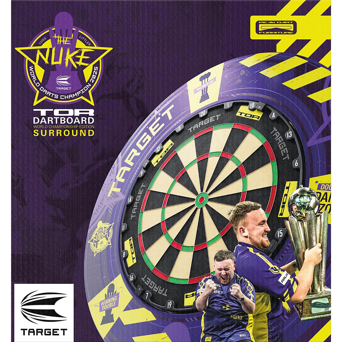Luke Littler World Champion Edition Tor Dartboard & Surround Bundle