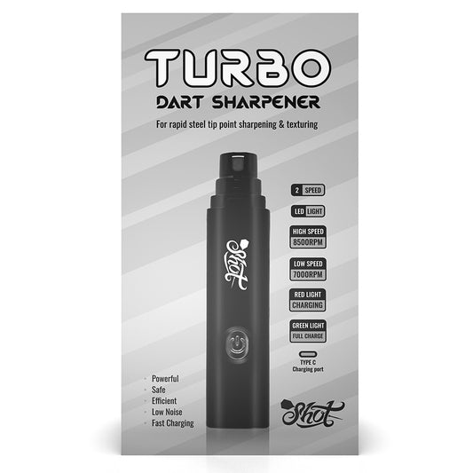 Shot Turbo Dart Sharpener – compact and reliable dart point sharpener for consistent board grip