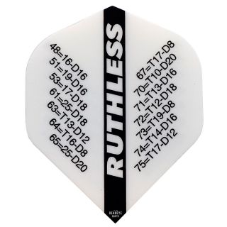 Ruthless Dart Flights - Standard - Out Chart - White - F0597
