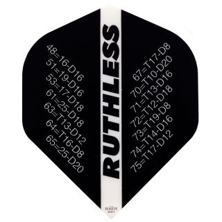 Ruthless Dart Flights - Standard - Out Chart - Black - F0598