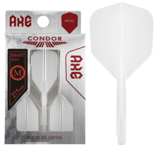 Condor Dart Flights - AXE - Small - No6 Shape - MEDIUM 27.5mm - White
