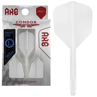Condor Dart Flights - AXE - Small - No6 Shape - LONG 33.5mm - White