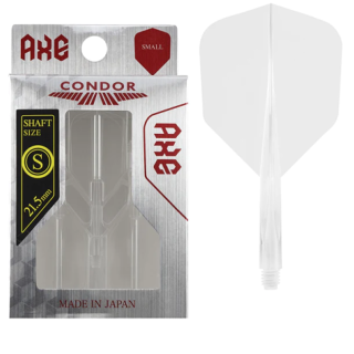 Condor Dart Flights - AXE - Small - No6 Shape - SHORT 21.5mm - Clear