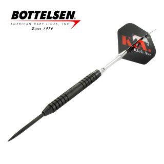 Bottelsen - Kick Ass - 24g - Black - Edge Grip - Fixed Point - Steel Tip Darts - D1752