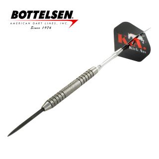 Bottelsen - Kick Ass - 24g - Silver - Coarse Knurl - Fixed Point - Steel Tip Darts - D1756