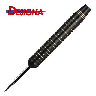 Designa Mako 22g Steel Tip Darts -  Electro Brass - Shark Grip - Black - D1872
