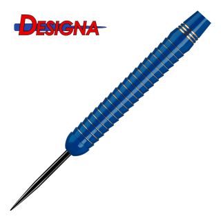 Designa Mako 22g Steel Tip Darts -  Electro Brass - Shark Grip - Blue - D1878