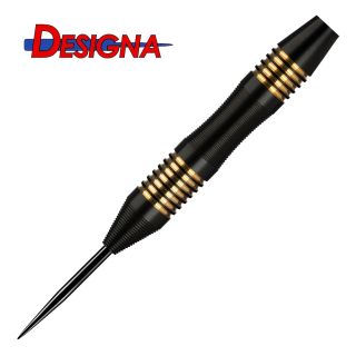 Designa Mako 23g Steel Tip Darts -  Electro Brass - Micro Grip - Black - D1883