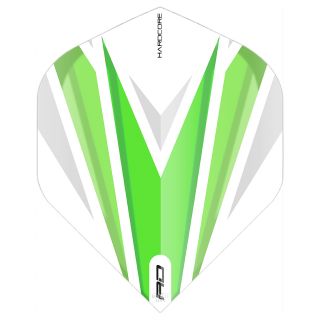 Hardcore Radical Green & White Dart Flights - F0960