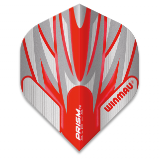 Winmau Prism Alpha Standard Dart Flights - Red and Grey - F1571