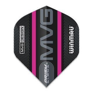 Winmau Prism Alpha MvG Black & Purple Logo Stripe Standard Dart Flights