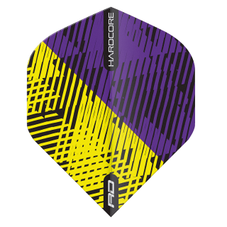 Hardcore Radical Yellow & Purple Fleck Standard Dart Flights