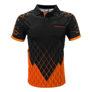 Harrows Paragon Black and Orange Dart Shirt - 3XL